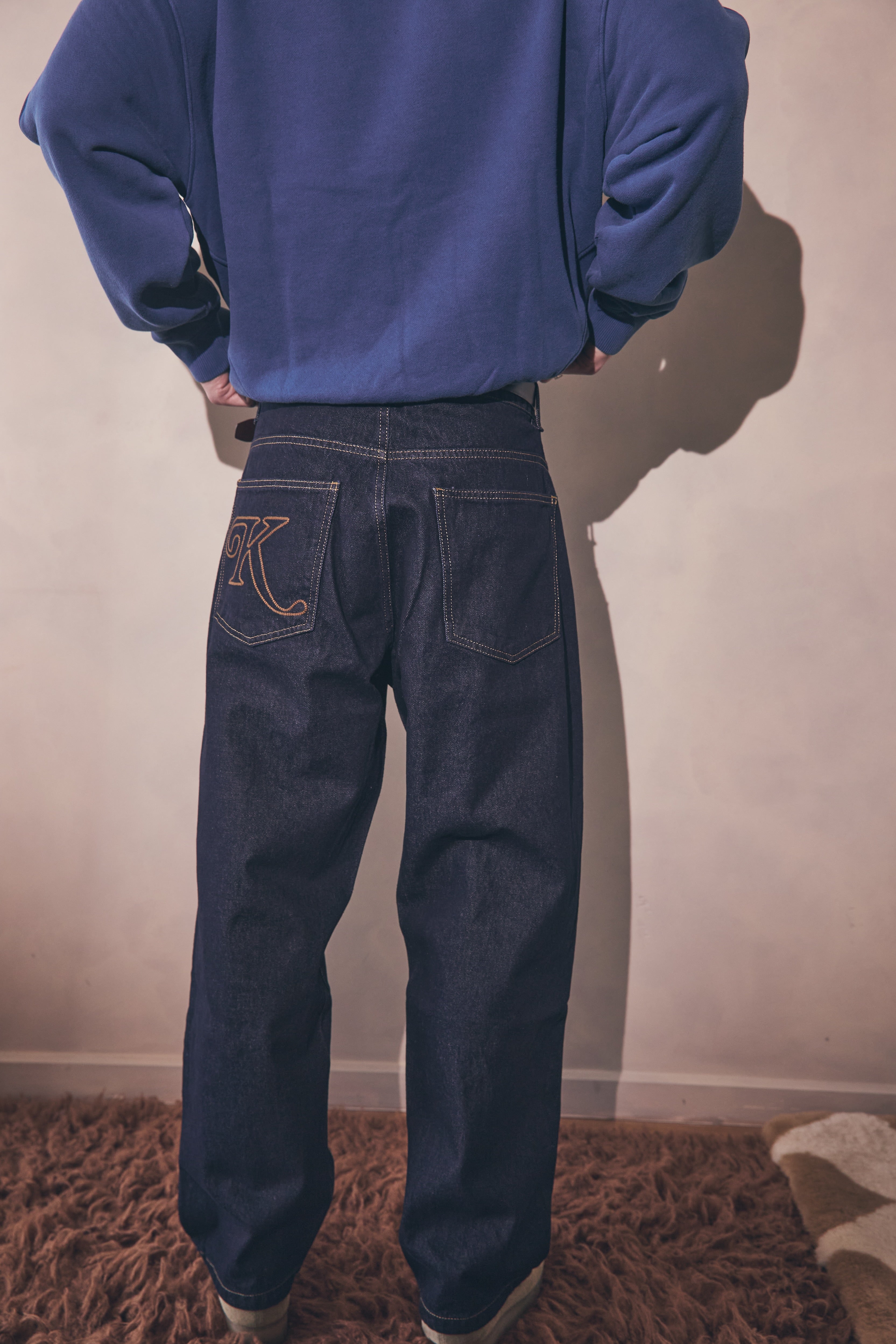 Lettermark Raw Denim Jeans