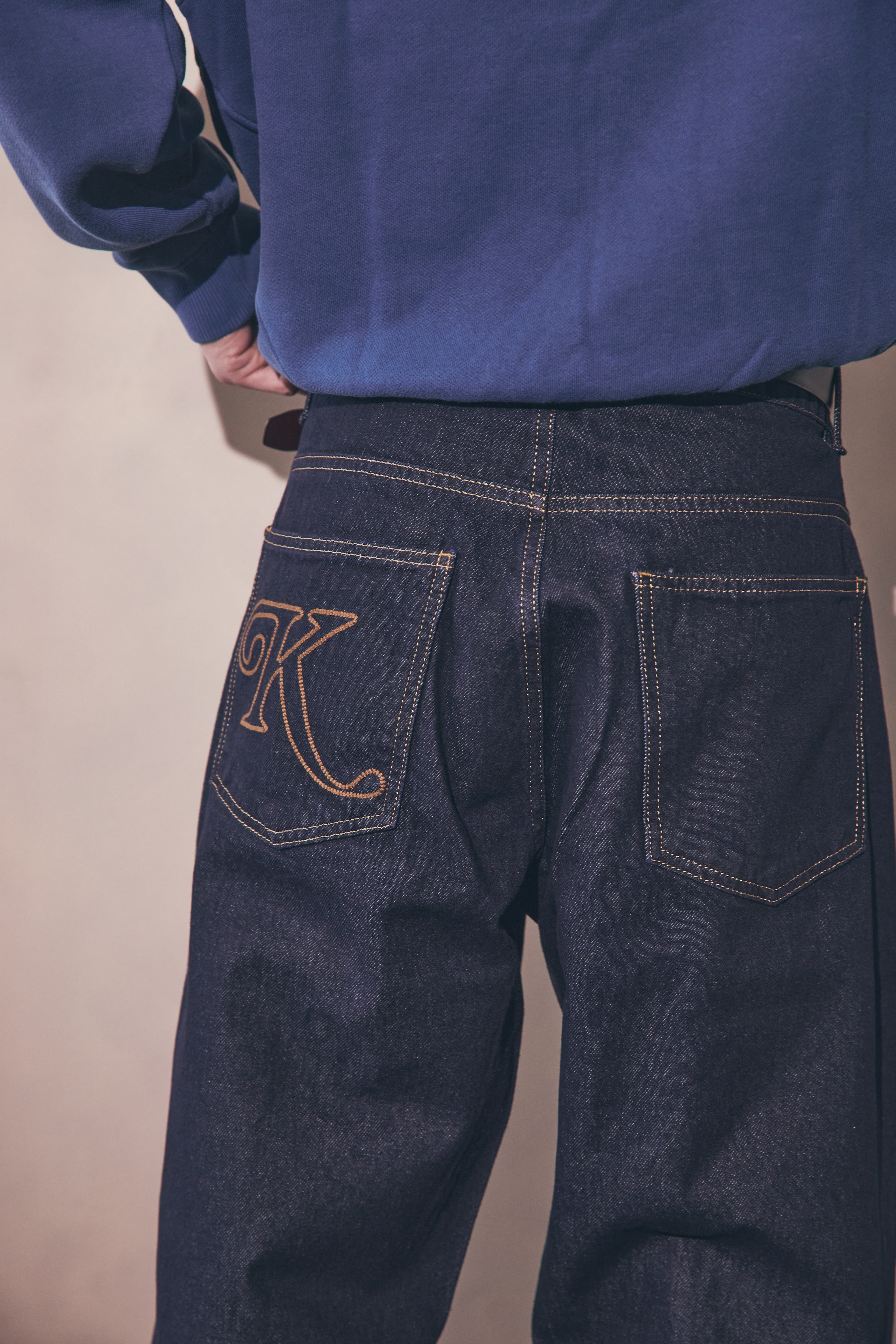 Lettermark Raw Denim Jeans