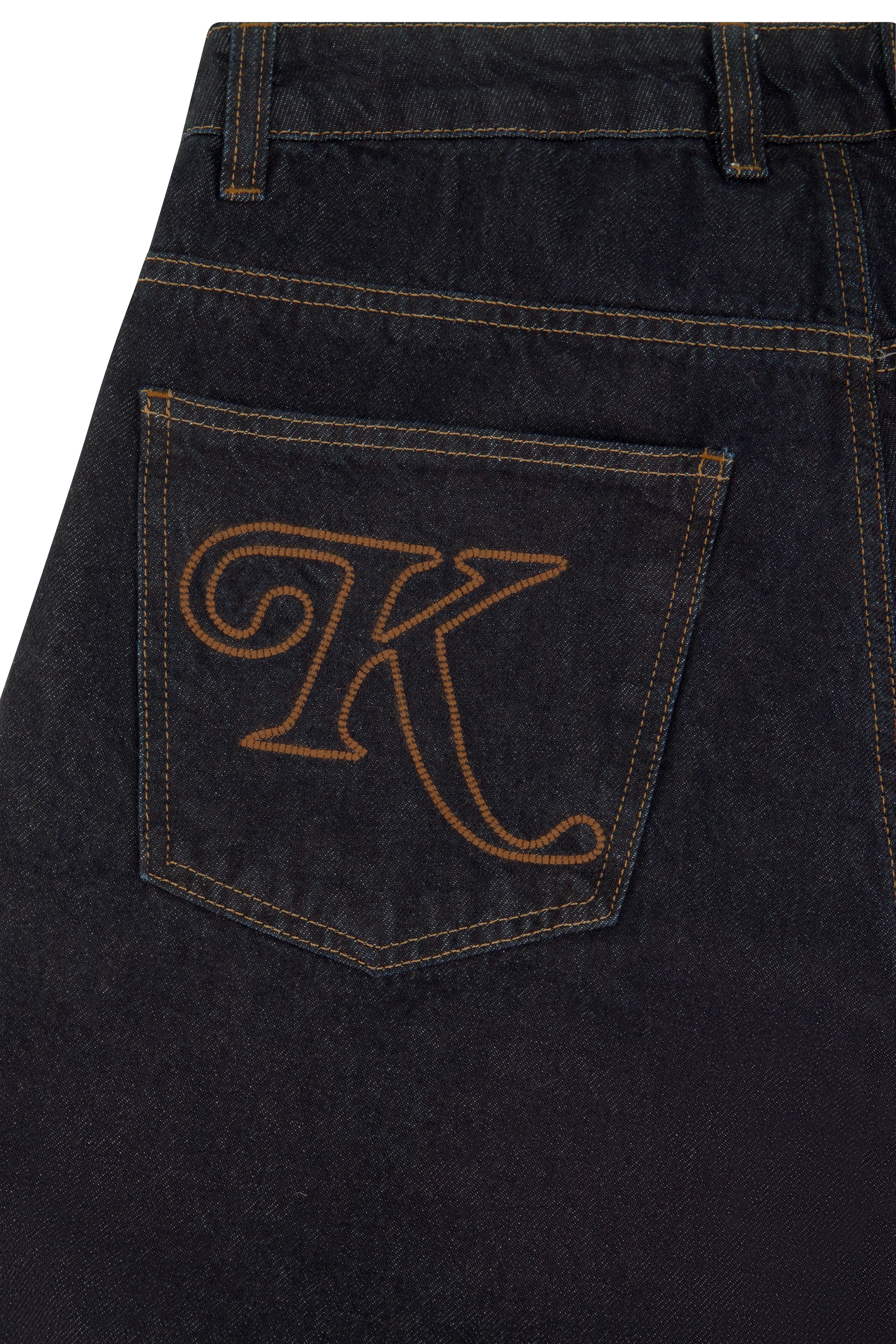 Lettermark Raw Denim Jeans